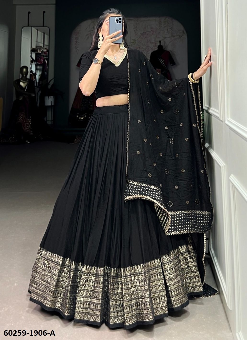 CHANDERI SERIES 1906 - Catalog # 60259 (Set of 10 Semi-Stitched Lehengas) MADE IN INDIA BY SERENGETI CHANDERI SERIES 1906 - Catalog # 60259 (Set of 10 Semi-Stitched Lehengas) MADE IN INDIA BY SERENGETI