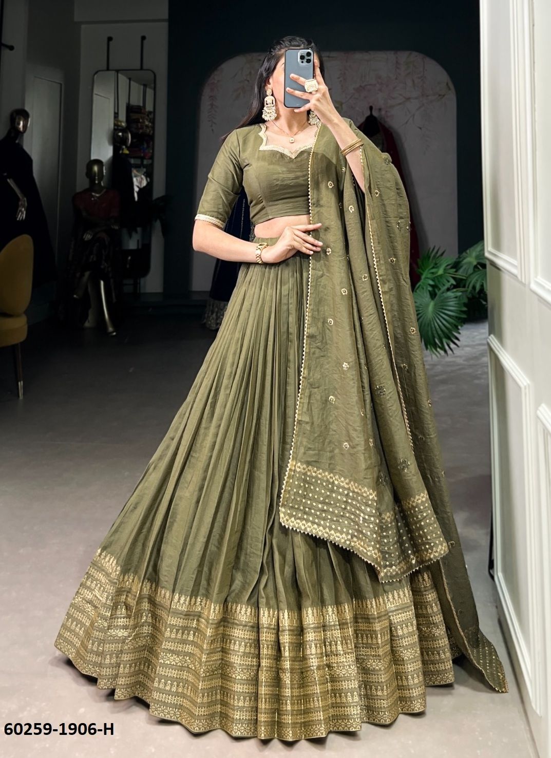 CHANDERI SERIES 1906 - Catalog # 60259 (Set of 10 Semi-Stitched Lehengas) MADE IN INDIA BY SERENGETI CHANDERI SERIES 1906 - Catalog # 60259 (Set of 10 Semi-Stitched Lehengas) MADE IN INDIA BY SERENGETI