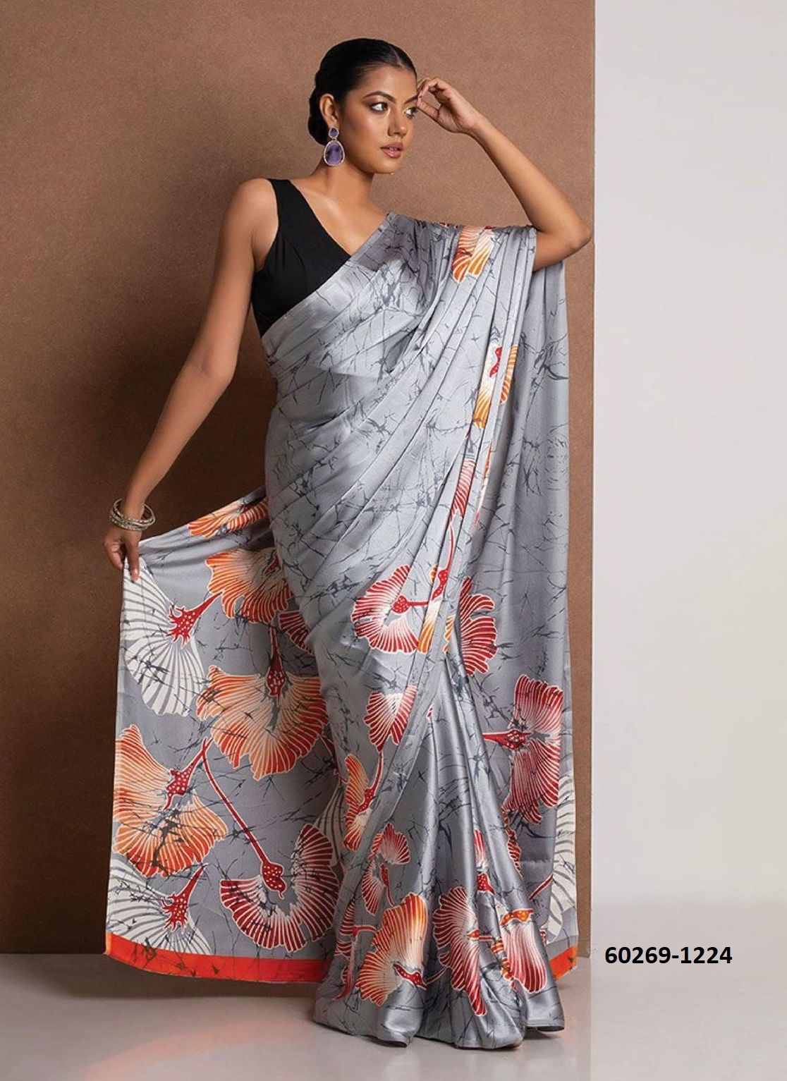 ORIGINAL JAPAN SATIN - Catalog # 60269 (Set of 14 Sarees) MADE IN INDIA BY DESI MUSE