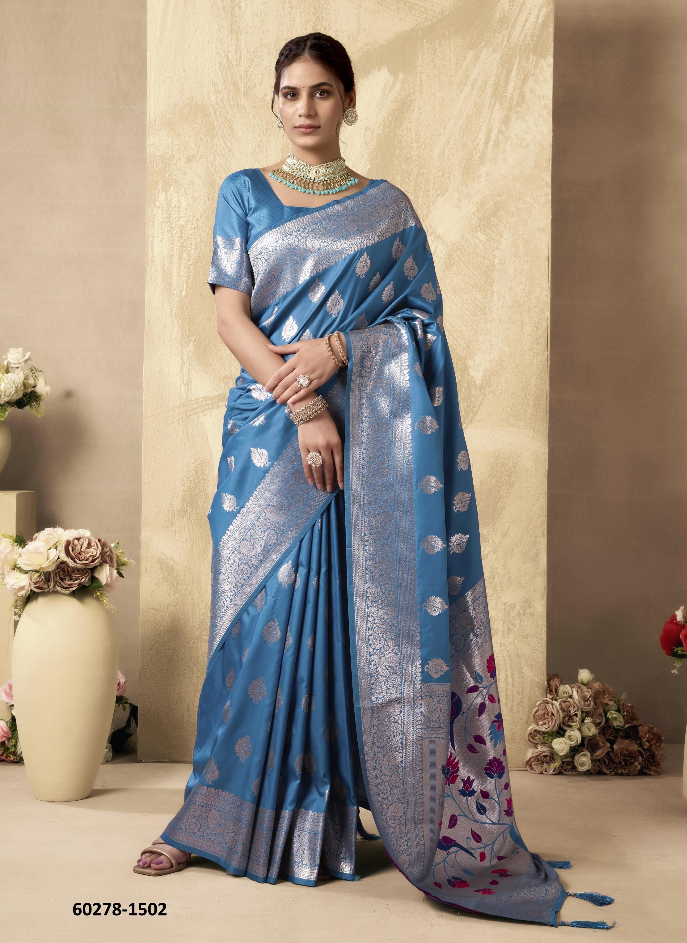SHAGUN SILK - Catalog # 60278 (Set of 4 Sarees) MADE IN INDIA BY GOBUNI