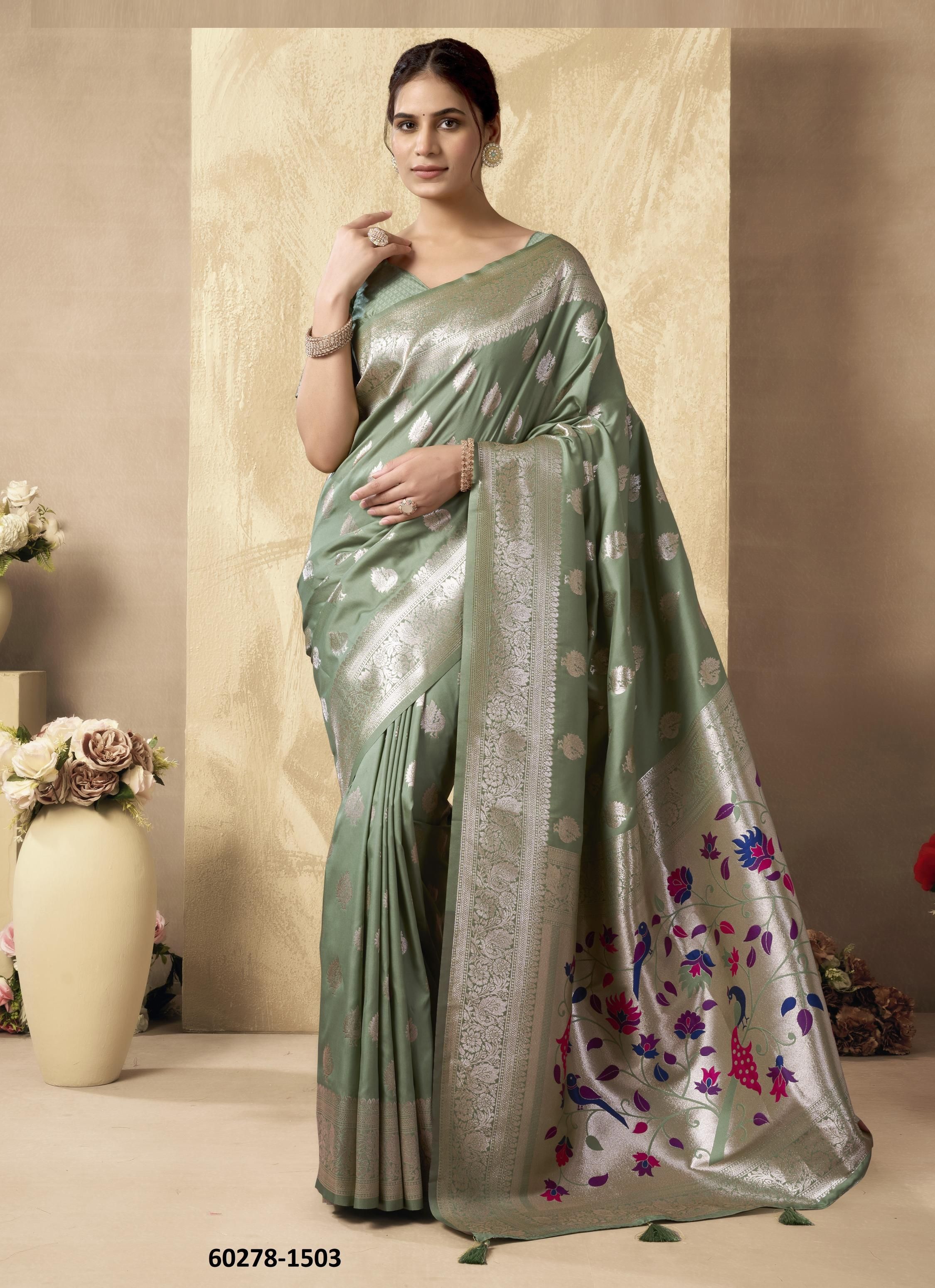 SHAGUN SILK - Catalog # 60278 (Set of 4 Sarees) MADE IN INDIA BY GOBUNI