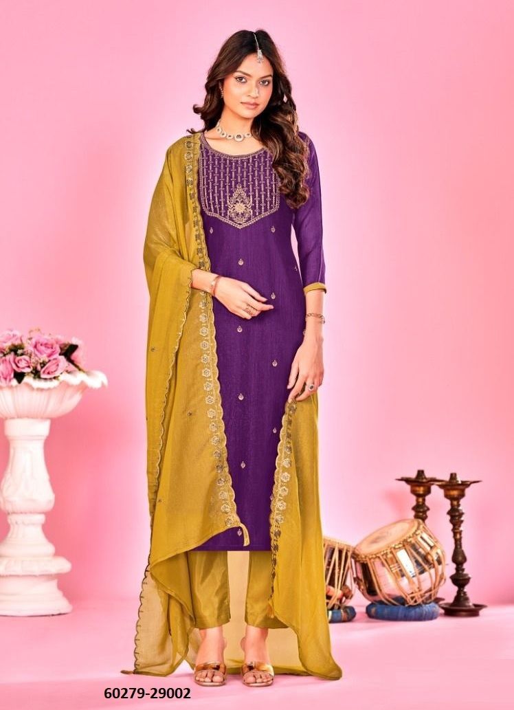 SARITA - Catalog # 60279 (Set of 10 Readymade Salwar Suits) MADE IN INDIA BY SERENGETI