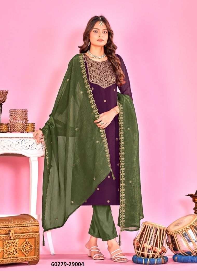 SARITA - Catalog # 60279 (Set of 10 Readymade Salwar Suits) MADE IN INDIA BY SERENGETI