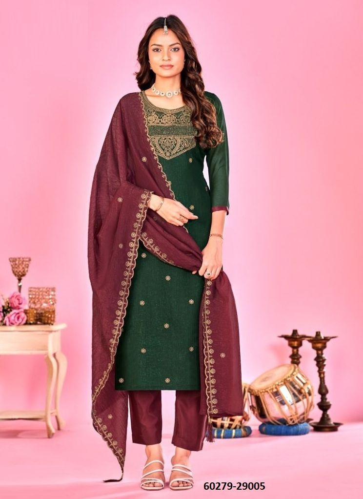 SARITA - Catalog # 60279 (Set of 10 Readymade Salwar Suits) MADE IN INDIA BY SERENGETI