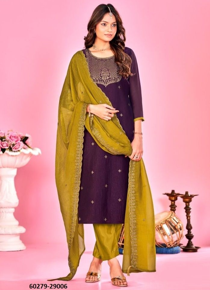 SARITA - Catalog # 60279 (Set of 10 Readymade Salwar Suits) MADE IN INDIA BY SERENGETI