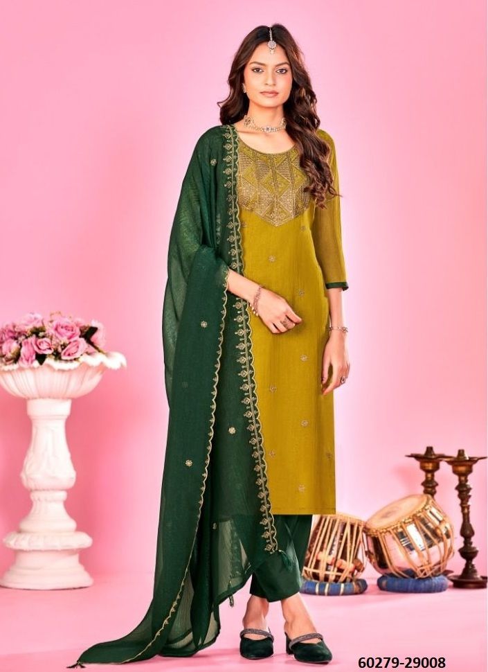 SARITA - Catalog # 60279 (Set of 10 Readymade Salwar Suits) MADE IN INDIA BY SERENGETI