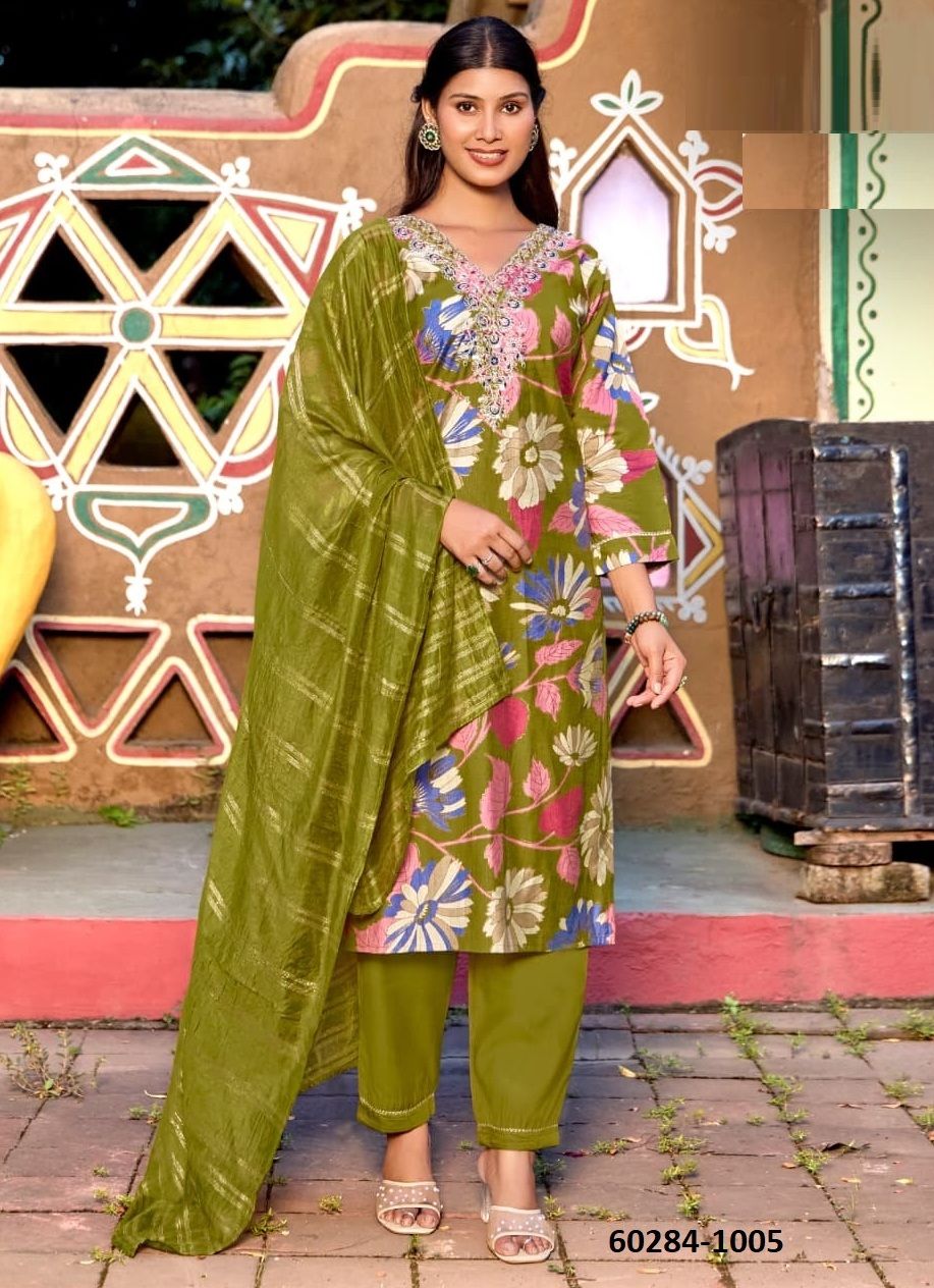 MUSKAN 9 - Catalog # 60284 (Set of 6 Readymade Salwar Suits) MADE IN INDIA BY OSSM