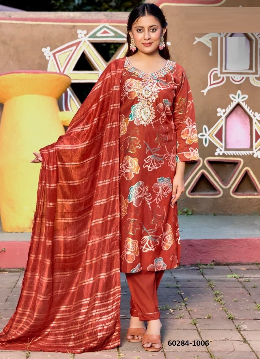 MUSKAN 9 - Catalog # 60284 (Set of 6 Readymade Salwar Suits) MADE IN INDIA BY OSSM