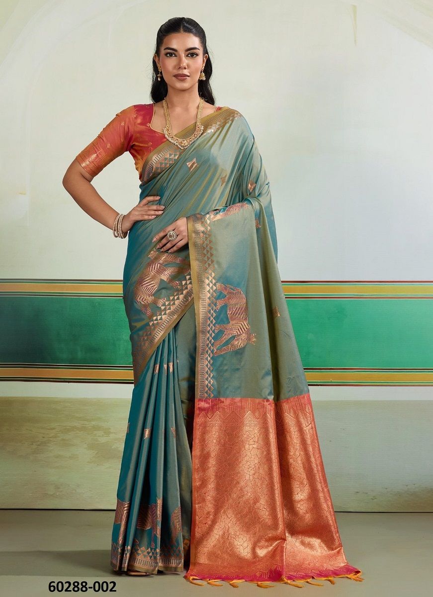 KIRTAN JUMBO - Catalog # 60288 (Set of 6 Sarees) MADE IN INDIA BY RAJTEX FABRICS