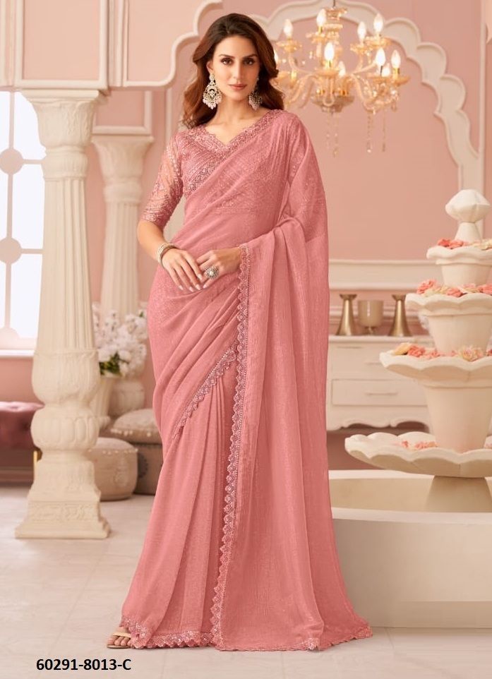 SALSA STYLE 8013 - Catalog # 60291 (Set of 6 Sarees) MADE IN INDIA BY THE FASHION HUB