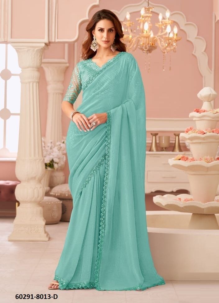 SALSA STYLE 8013 - Catalog # 60291 (Set of 6 Sarees) MADE IN INDIA BY THE FASHION HUB