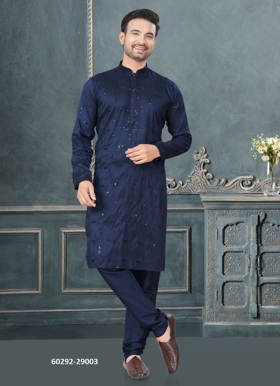 WEDDING COLLECTION 29 - Catalog # 60292 (Set of 6 Men's Ethnic Wear) MADE IN INDIA BY JAGRAASA