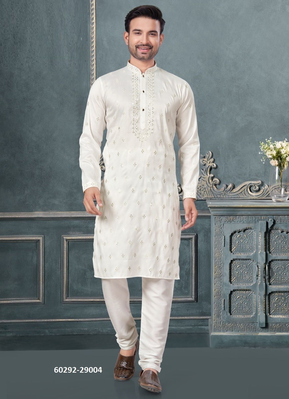 WEDDING COLLECTION 29 - Catalog # 60292 (Set of 6 Men's Ethnic Wear) MADE IN INDIA BY JAGRAASA