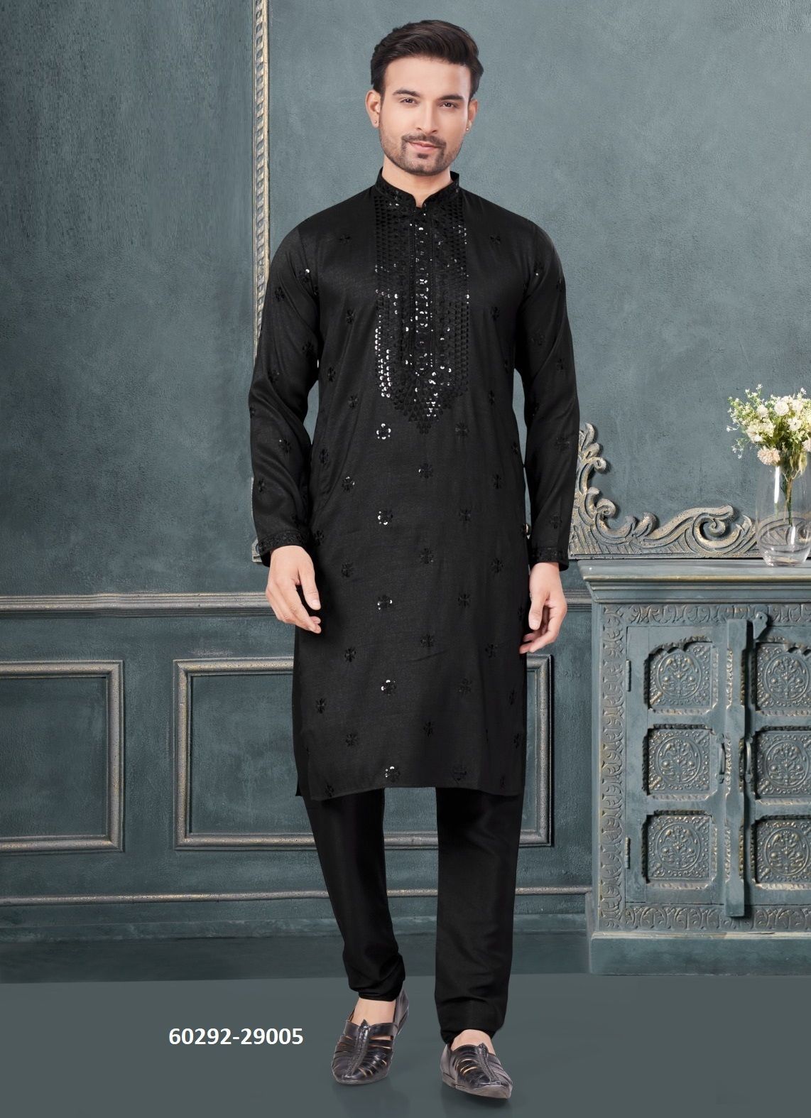 WEDDING COLLECTION 29 - Catalog # 60292 (Set of 6 Men's Ethnic Wear) MADE IN INDIA BY JAGRAASA