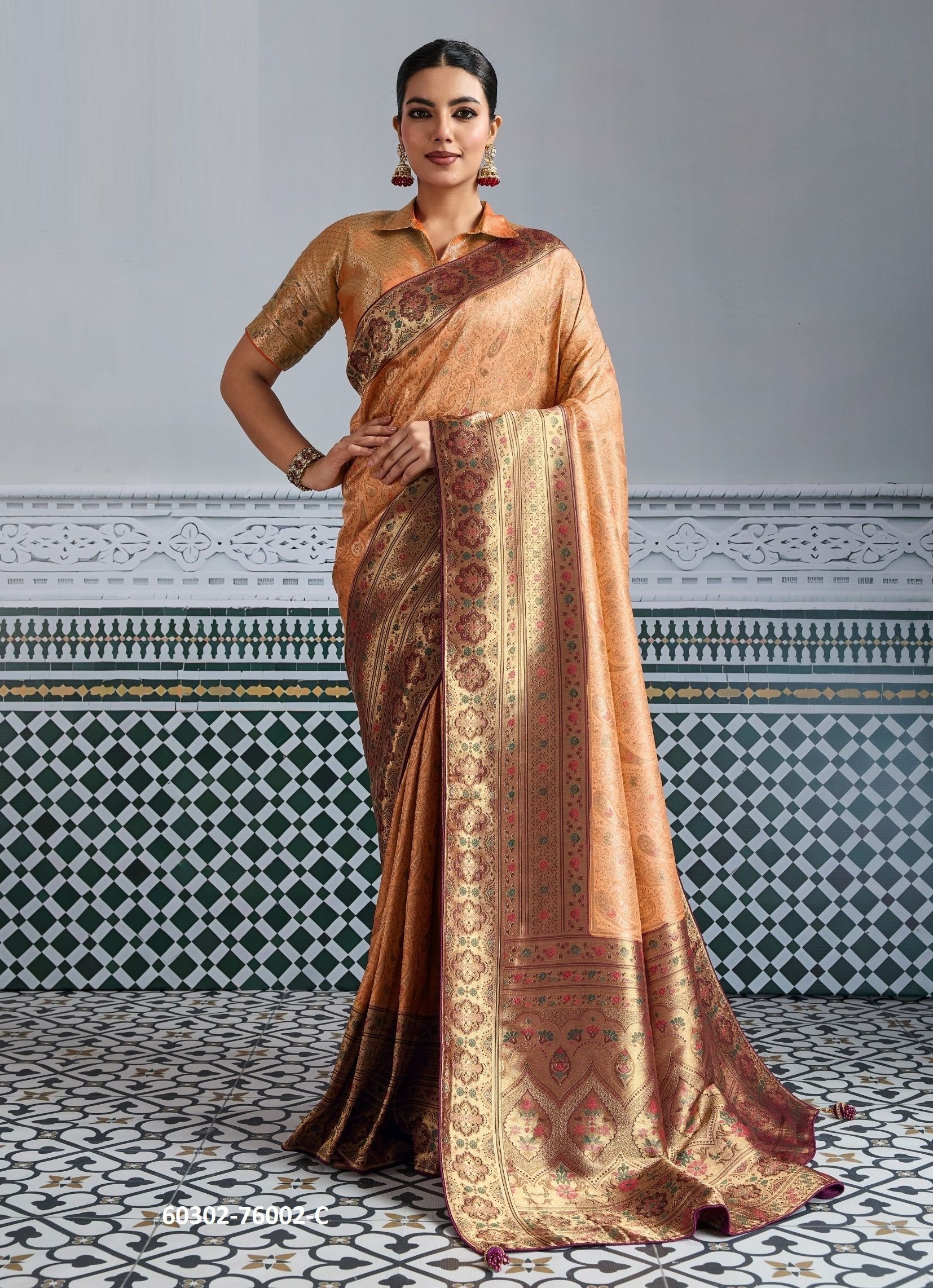 RAJVALLI PLATINUM - Catalog # 60302 (Set of 4 Sarees) MADE IN INDIA BY S-ETHNIC LIFESTYLE