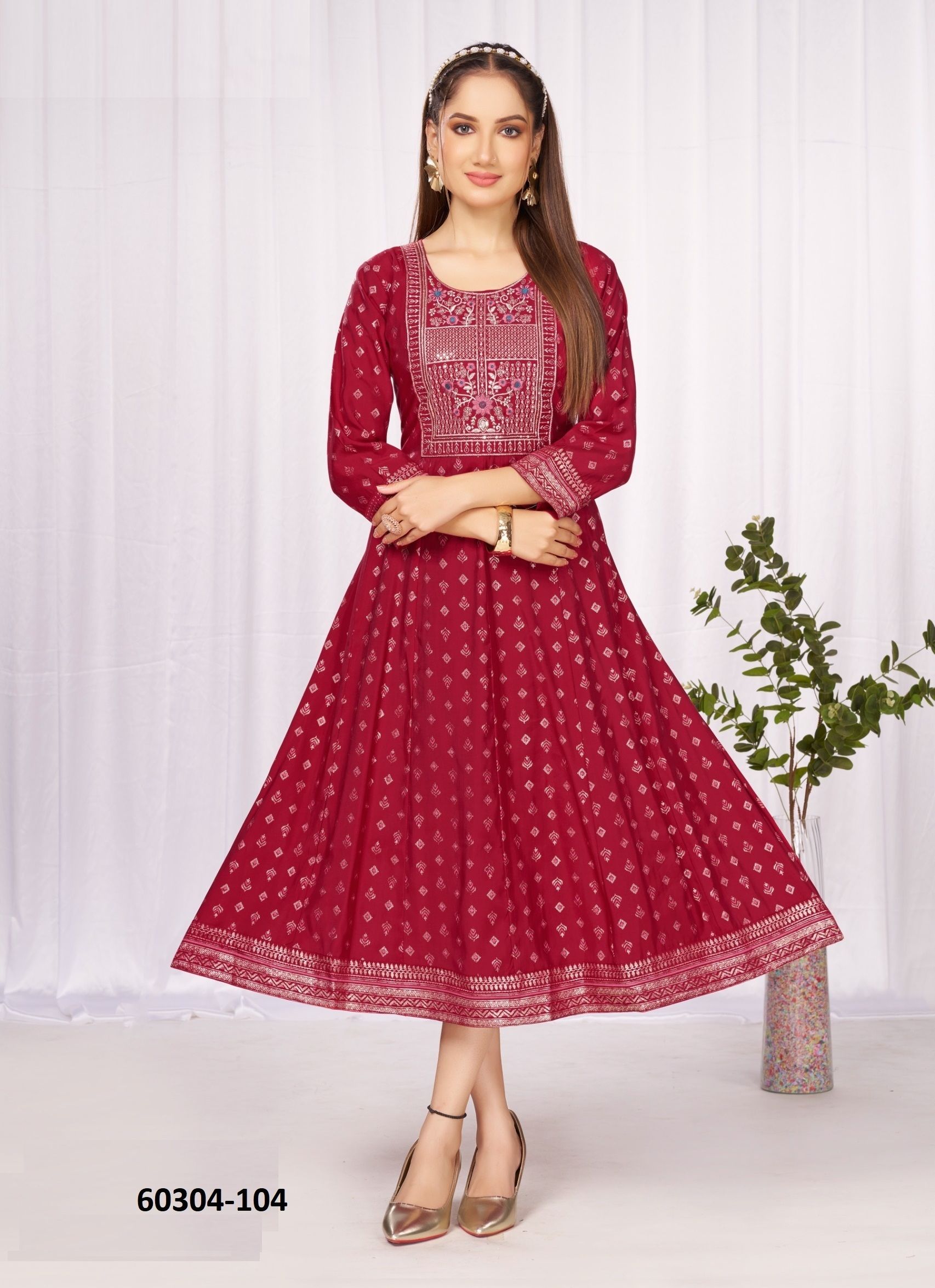 BANIRA - Catalog # 60304 (Set of 6 Readymade Women's Kurtis / Tops) MADE IN INDIA BY DEE CEE BANIRA - Catalog # 60304 (Set of 6 Readymade Women's Kurtis / Tops) MADE IN INDIA BY DEE CEE