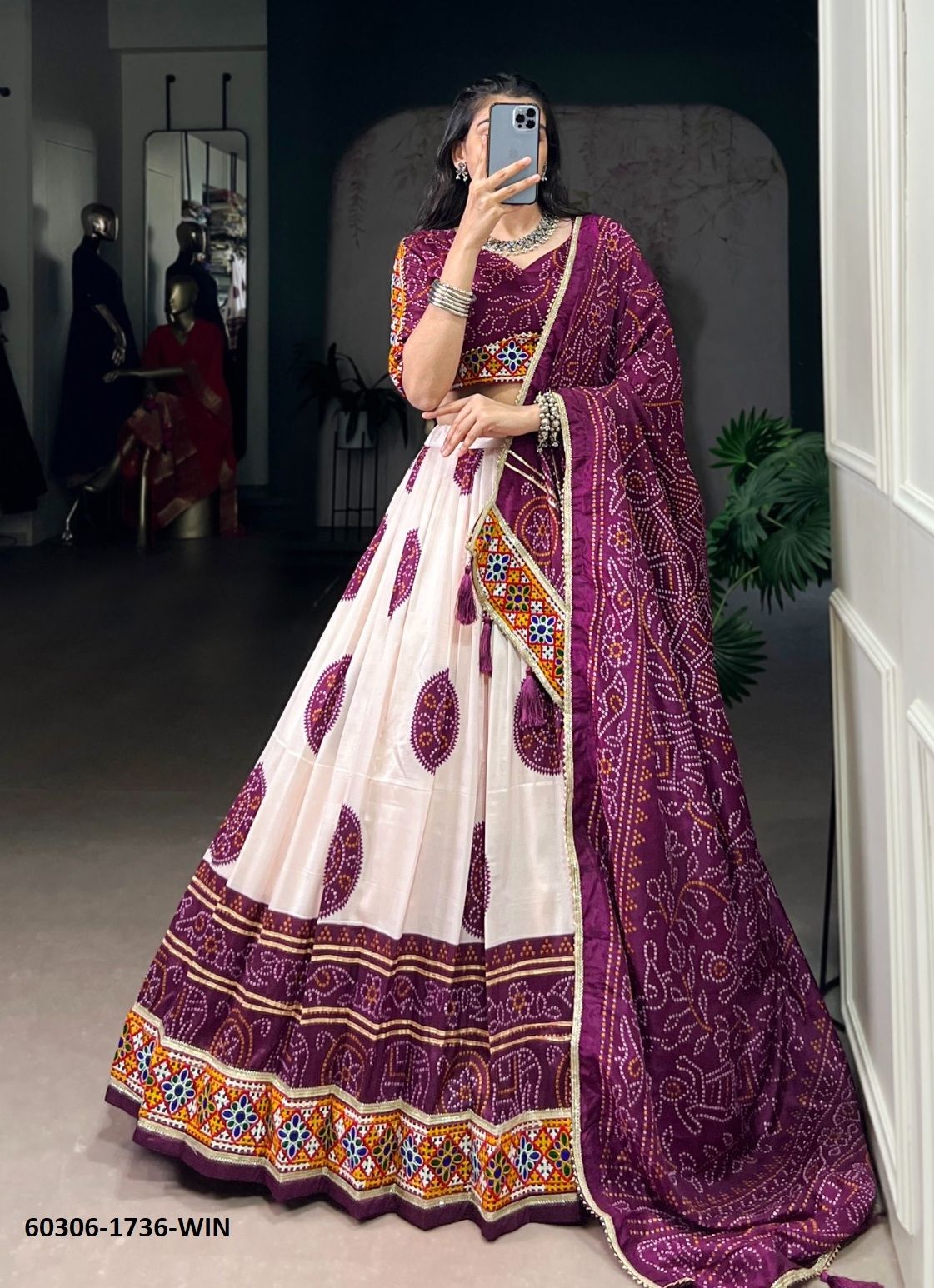 TUSSER BANDHANI 1736 - Catalog # 60306 (Set of 4 Readymade Lehengas) MADE IN INDIA BY MEHERIYA TUSSER BANDHANI 1736 - Catalog # 60306 (Set of 4 Readymade Lehengas) MADE IN INDIA BY MEHERIYA