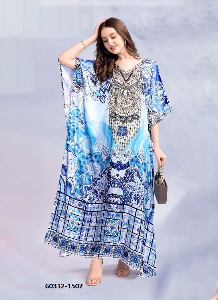 KAFTAN-E-NAZAKAT 15 - Catalog # 60312 (Set of 8 Kaftans / Ponchos) MADE IN INDIA BY DESI MUSE