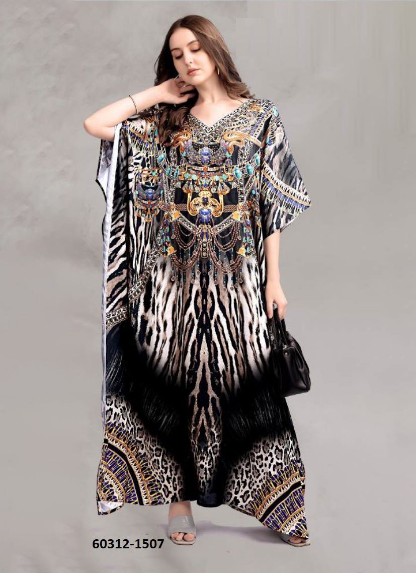 KAFTAN-E-NAZAKAT 15 - Catalog # 60312 (Set of 8 Kaftans / Ponchos) MADE IN INDIA BY DESI MUSE