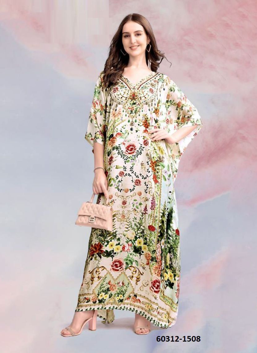 KAFTAN-E-NAZAKAT 15 - Catalog # 60312 (Set of 8 Kaftans / Ponchos) MADE IN INDIA BY DESI MUSE