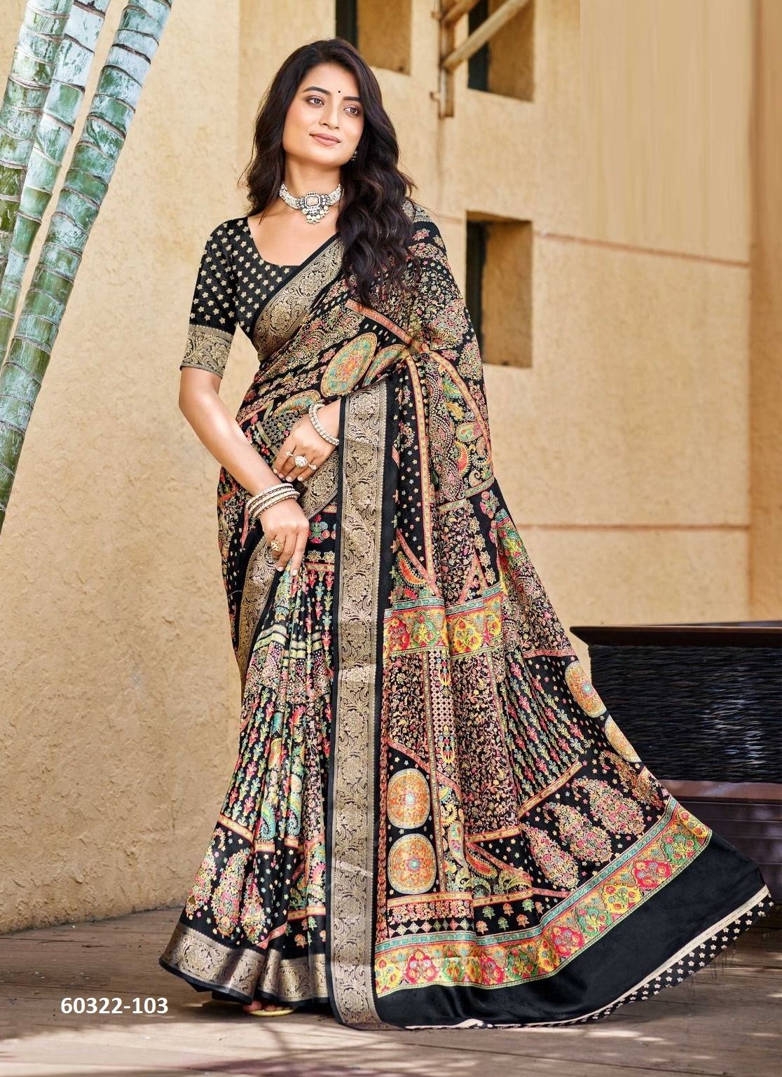 DASTOOR - Catalog # 60322 (Set of 8 Sarees) MADE IN INDIA BY KASHVI CREATIONS