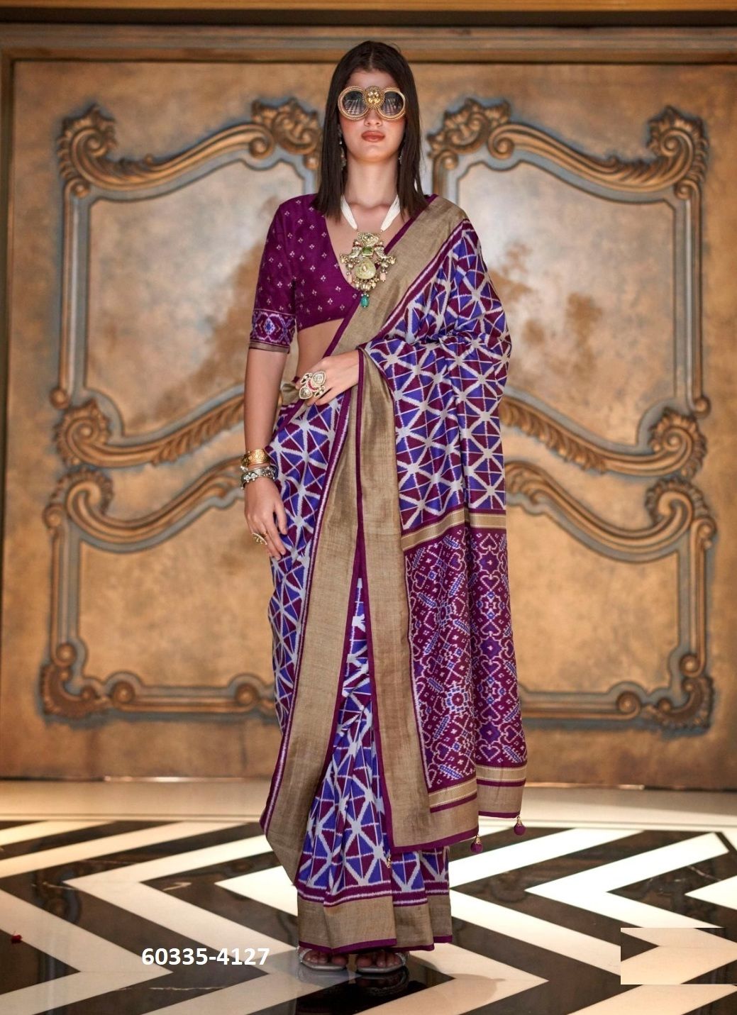 MEENA KUMARI - Catalog # 60335 (Set of 6 Sarees) MADE IN INDIA BY KRESHVA