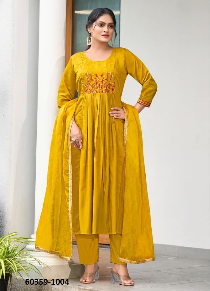 GULZAR - Catalog # 60359 (Set of 6 Readymade Salwar Suits) MADE IN INDIA BY OSSM