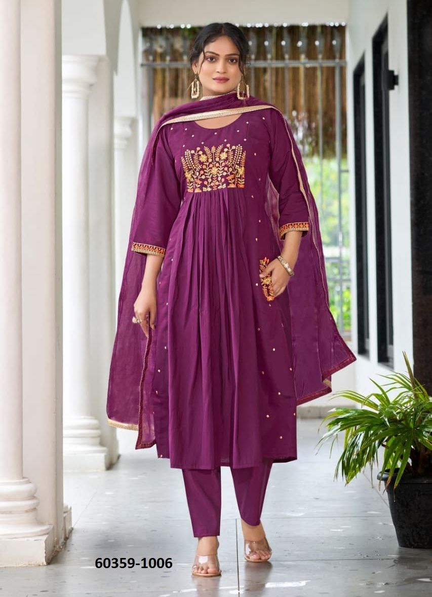 GULZAR - Catalog # 60359 (Set of 6 Readymade Salwar Suits) MADE IN INDIA BY OSSM