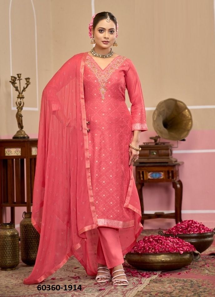 MILLIE - Catalog # 60360 (Set of 4 Semi-Stitched / Un-Stitched Suits) MADE IN INDIA BY FOUR DOTS