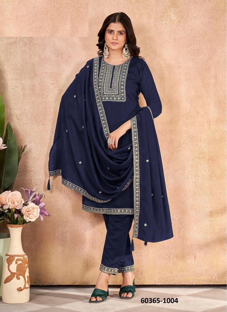 VICHITRA BLOOMING 2 - Catalog # 60365 (Set of 5 Readymade Salwar Suits) MADE IN INDIA BY JAGRAASA