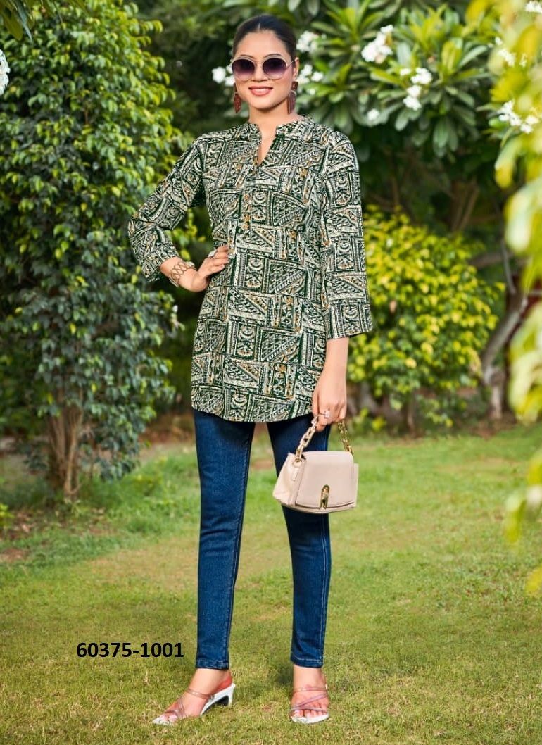 ORIO - Catalog # 60375 (Set of 6 Readymade Women's Kurtis / Tops) MADE IN INDIA BY TIPS & TOPS ORIO - Catalog # 60375 (Set of 6 Readymade Women's Kurtis / Tops) MADE IN INDIA BY TIPS & TOPS