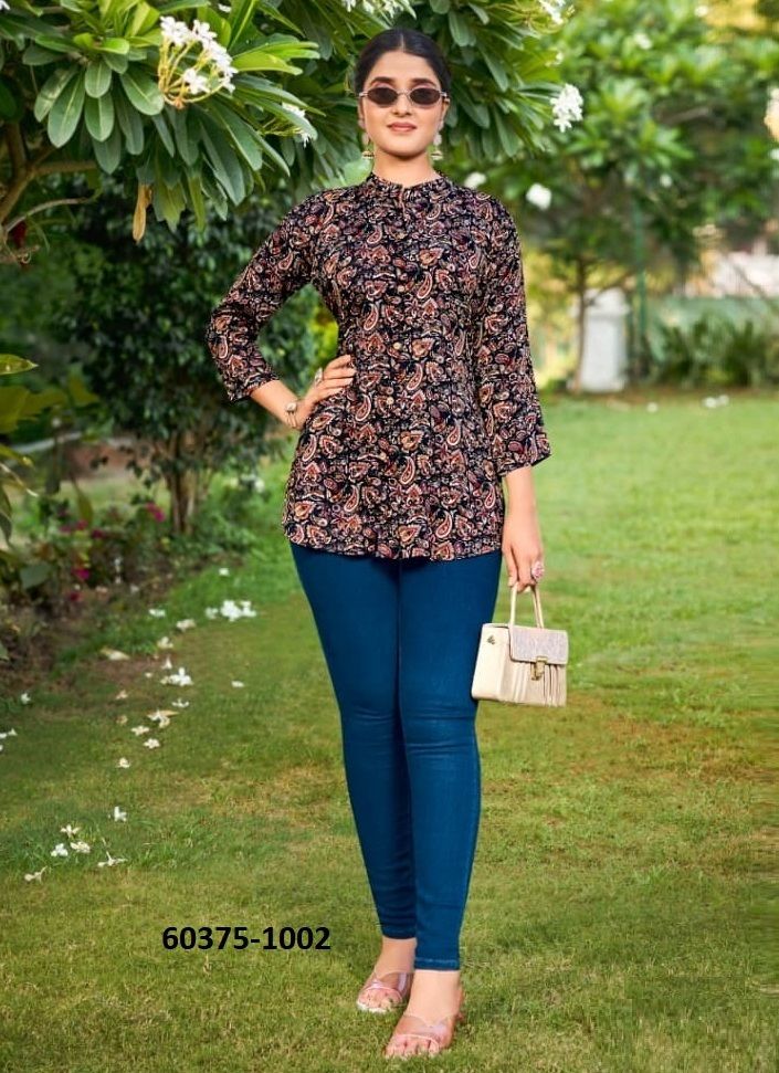 ORIO - Catalog # 60375 (Set of 6 Readymade Women's Kurtis / Tops) MADE IN INDIA BY TIPS & TOPS ORIO - Catalog # 60375 (Set of 6 Readymade Women's Kurtis / Tops) MADE IN INDIA BY TIPS & TOPS
