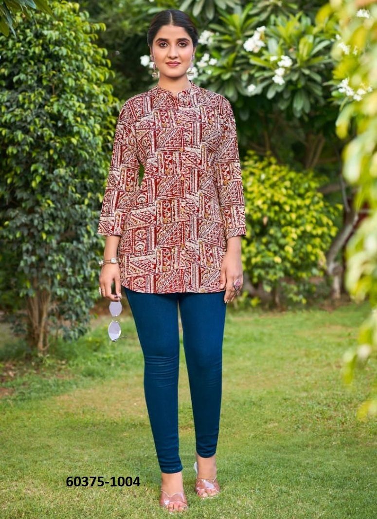 ORIO - Catalog # 60375 (Set of 6 Readymade Women's Kurtis / Tops) MADE IN INDIA BY TIPS & TOPS ORIO - Catalog # 60375 (Set of 6 Readymade Women's Kurtis / Tops) MADE IN INDIA BY TIPS & TOPS