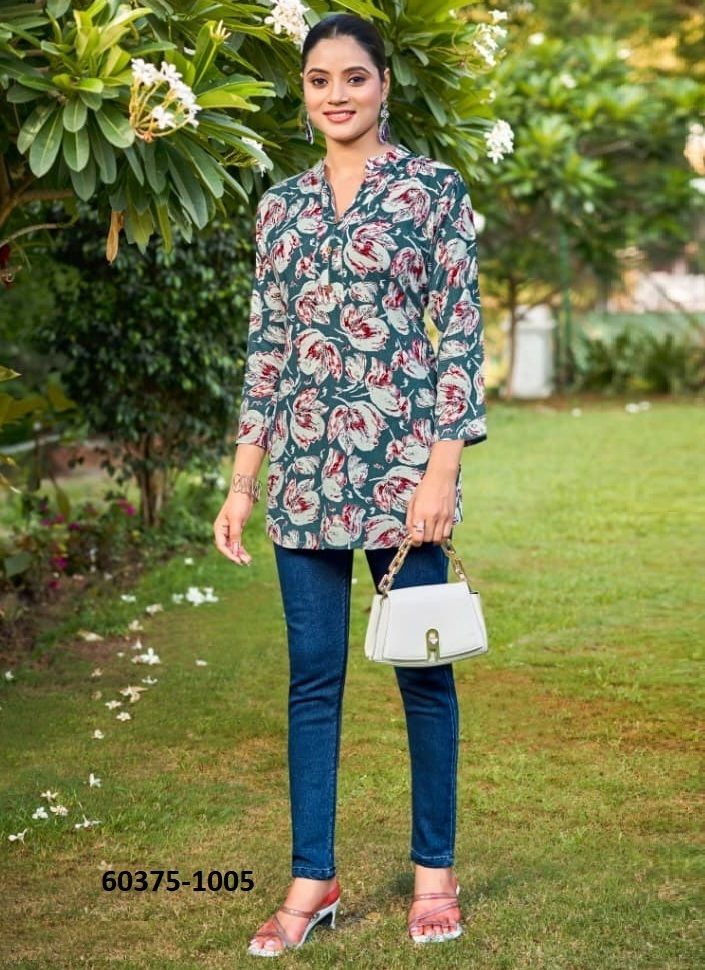 ORIO - Catalog # 60375 (Set of 6 Readymade Women's Kurtis / Tops) MADE IN INDIA BY TIPS & TOPS ORIO - Catalog # 60375 (Set of 6 Readymade Women's Kurtis / Tops) MADE IN INDIA BY TIPS & TOPS