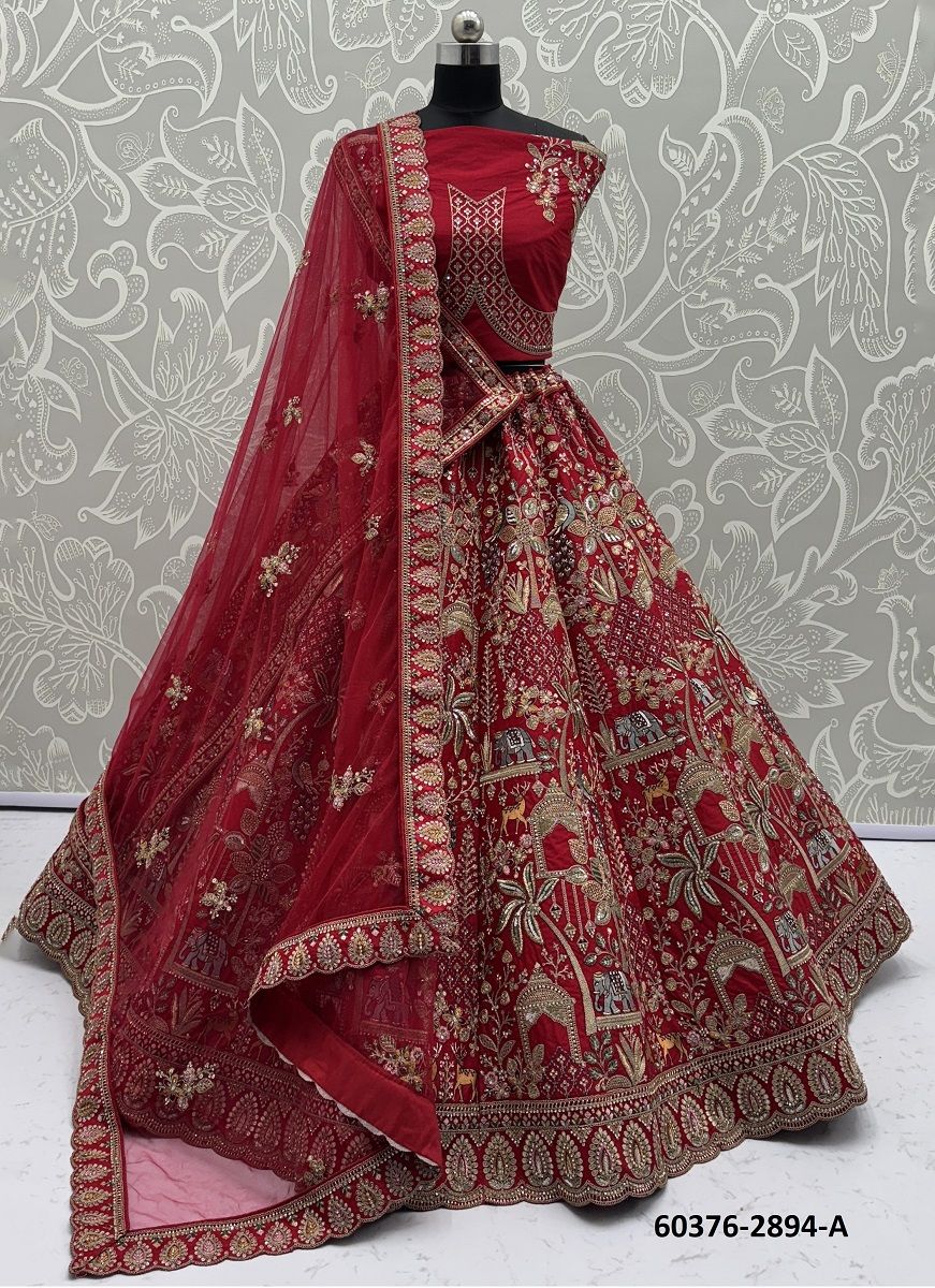 BRIDAL WEAR 2891-2899 - Catalog # 60376 (Set of 17 Semi-Stitched Lehengas) MADE IN INDIA BY MEHERIYA