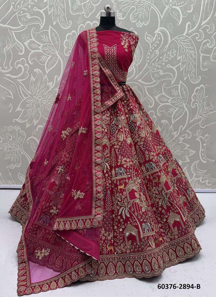BRIDAL WEAR 2891-2899 - Catalog # 60376 (Set of 17 Semi-Stitched Lehengas) MADE IN INDIA BY MEHERIYA