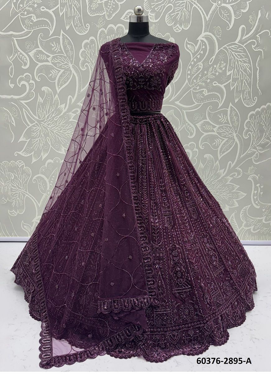 BRIDAL WEAR 2891-2899 - Catalog # 60376 (Set of 17 Semi-Stitched Lehengas) MADE IN INDIA BY MEHERIYA