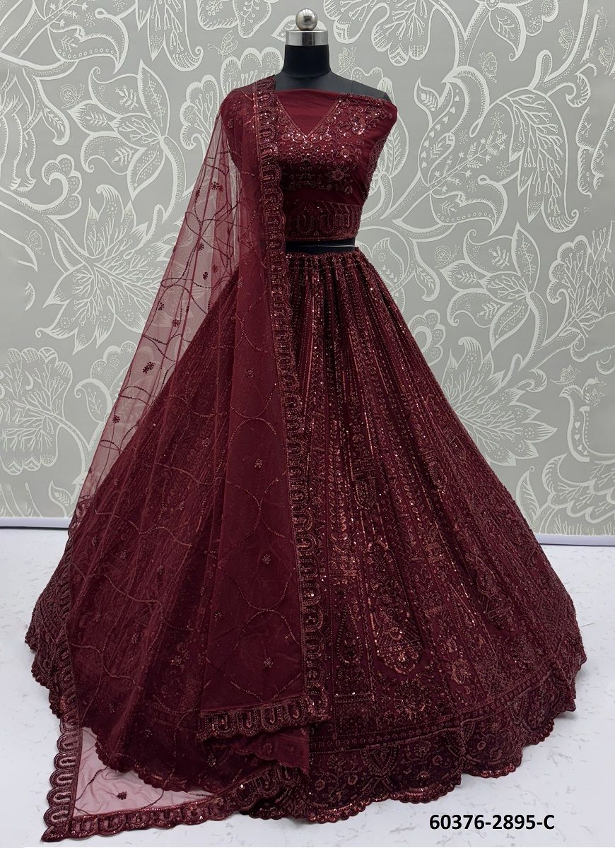 BRIDAL WEAR 2891-2899 - Catalog # 60376 (Set of 17 Semi-Stitched Lehengas) MADE IN INDIA BY MEHERIYA