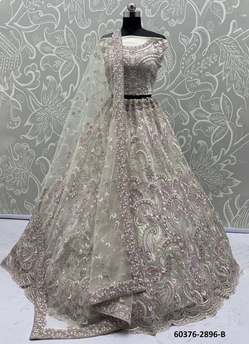 BRIDAL WEAR 2891-2899 - Catalog # 60376 (Set of 17 Semi-Stitched Lehengas) MADE IN INDIA BY MEHERIYA