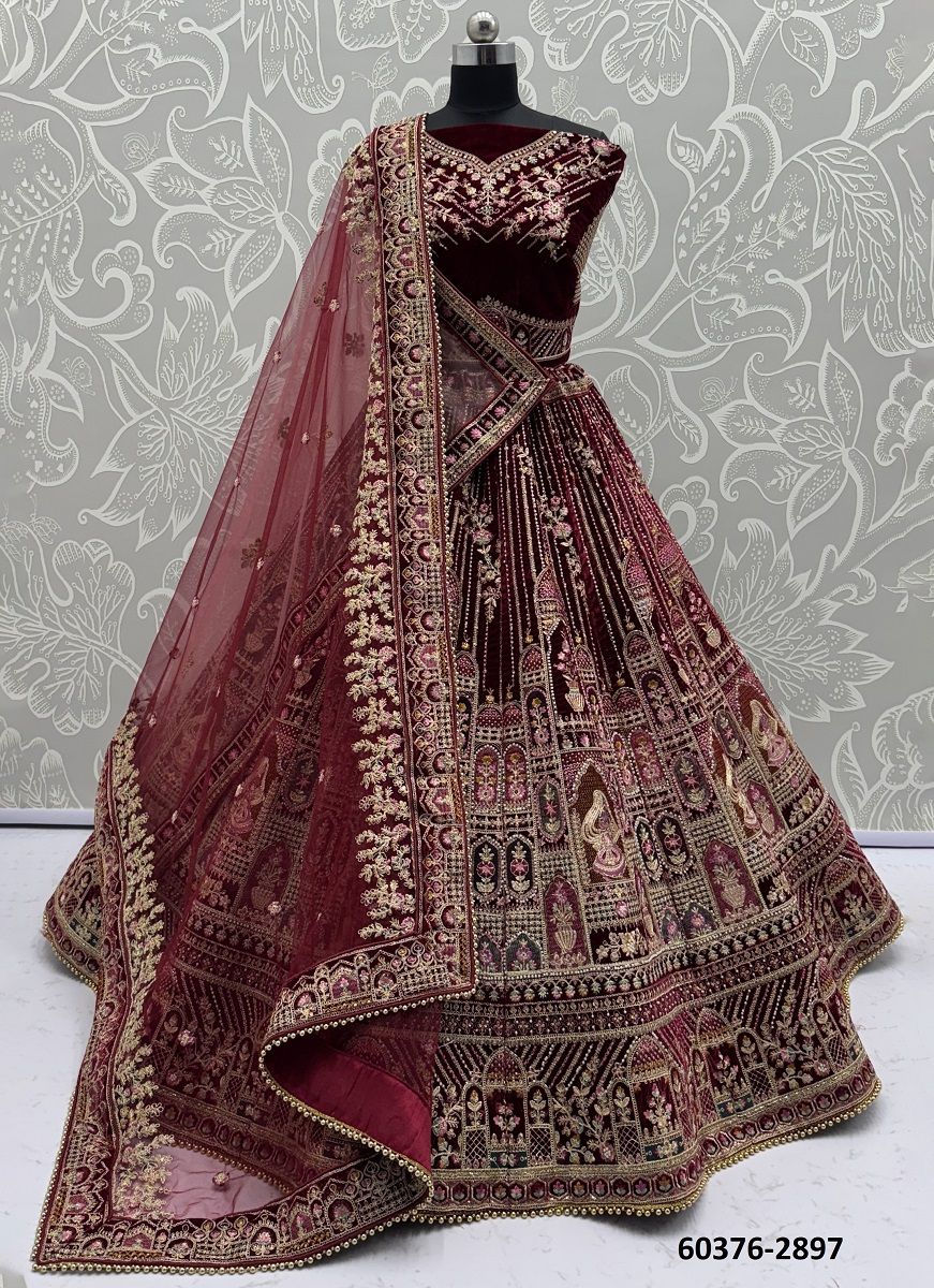 BRIDAL WEAR 2891-2899 - Catalog # 60376 (Set of 17 Semi-Stitched Lehengas) MADE IN INDIA BY MEHERIYA