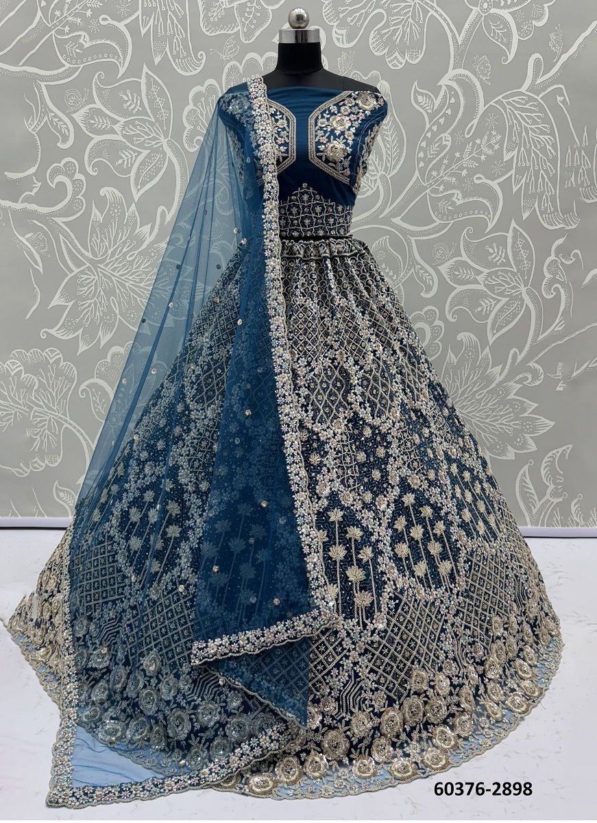 BRIDAL WEAR 2891-2899 - Catalog # 60376 (Set of 17 Semi-Stitched Lehengas) MADE IN INDIA BY MEHERIYA