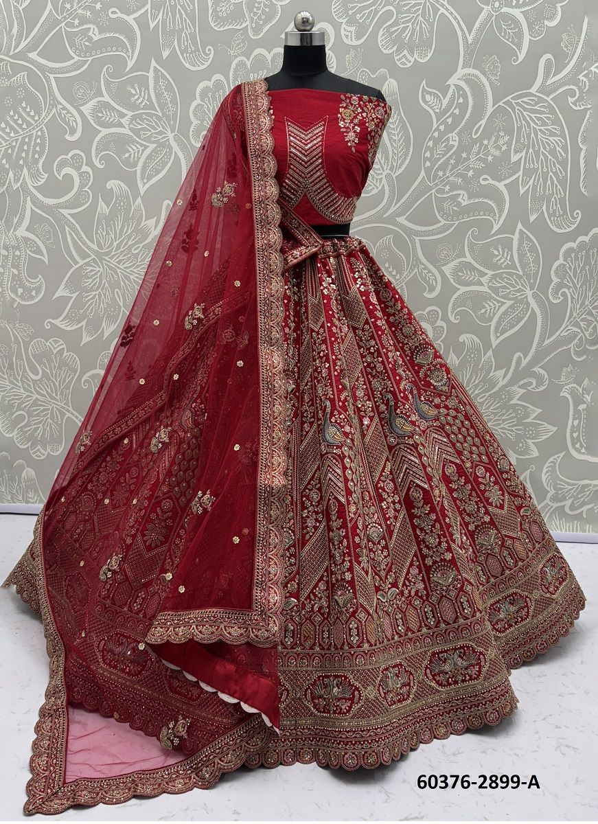 BRIDAL WEAR 2891-2899 - Catalog # 60376 (Set of 17 Semi-Stitched Lehengas) MADE IN INDIA BY MEHERIYA
