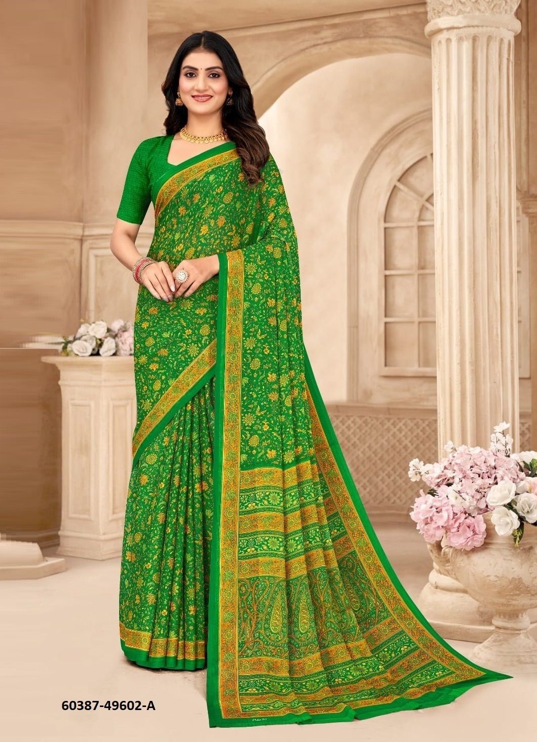 STAR CHIFFON 206 - Catalog # 60387 (Set of 12 Sarees) MADE IN INDIA BY RUCHI SAREES
