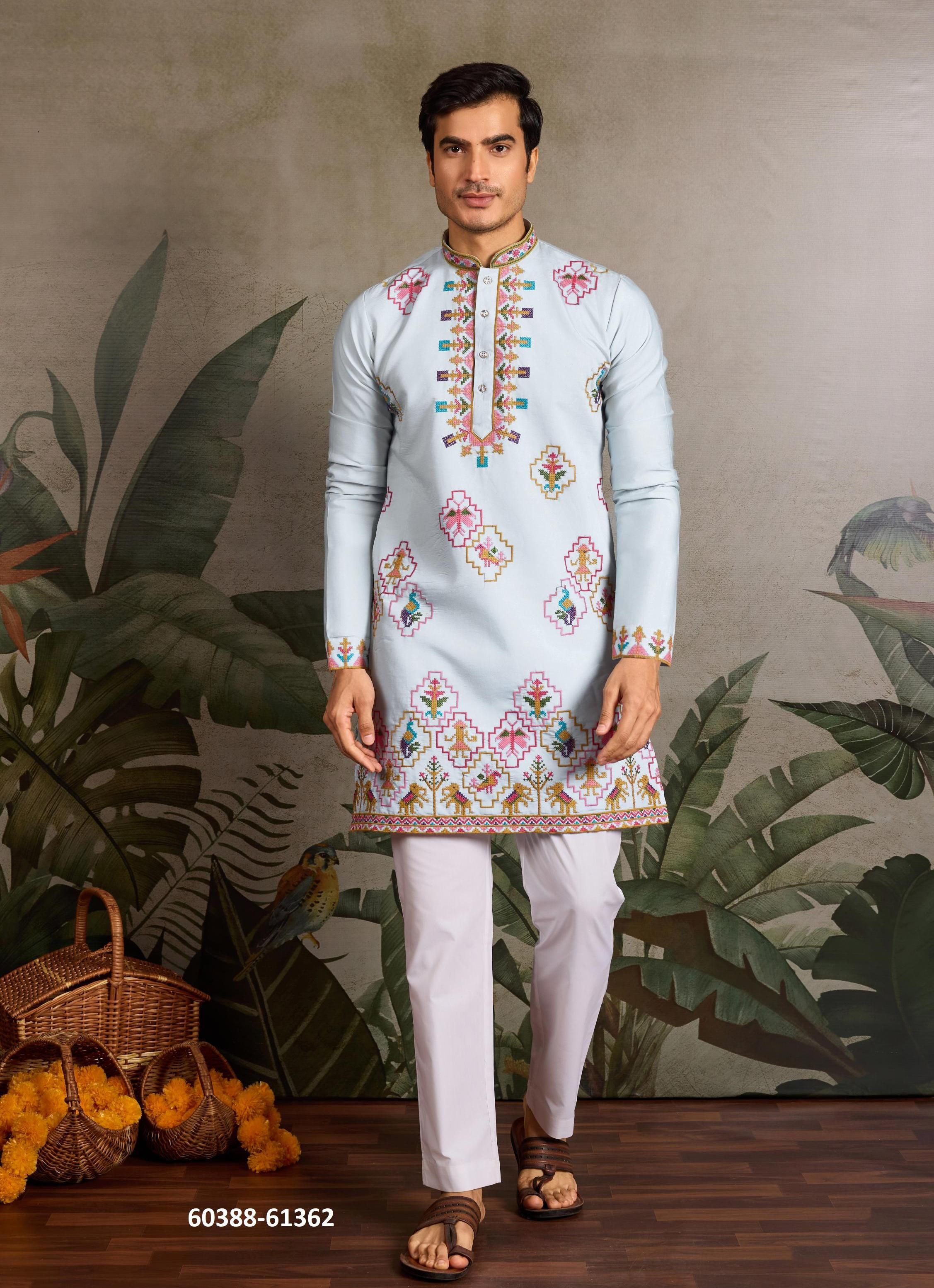 RAJWADI RAAS 1 - Catalog # 60388 (Set of 6 Men's Ethnic Wear) MADE IN INDIA BY AABHARAN