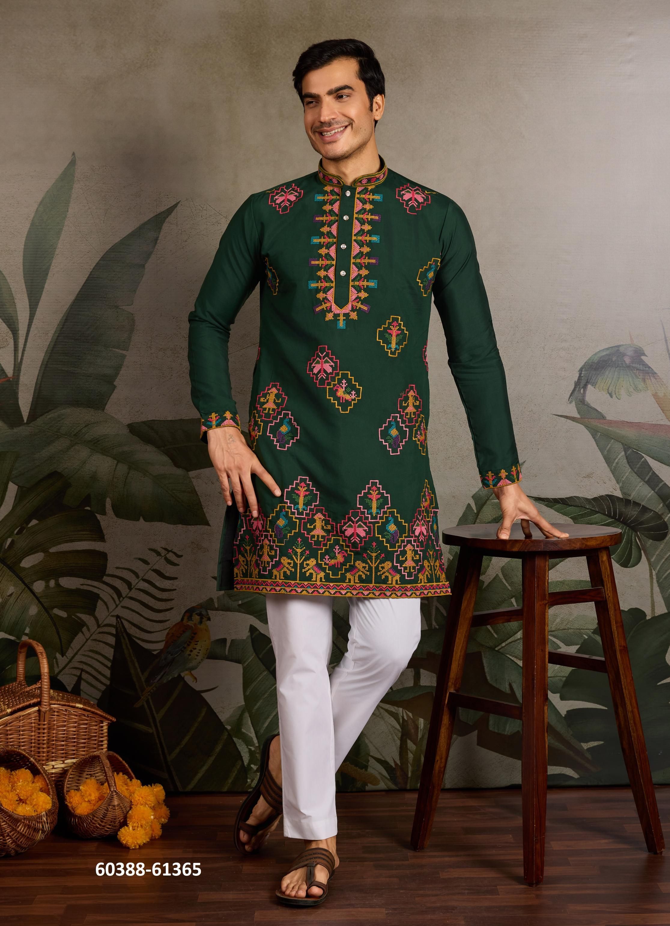 RAJWADI RAAS 1 - Catalog # 60388 (Set of 6 Men's Ethnic Wear) MADE IN INDIA BY AABHARAN