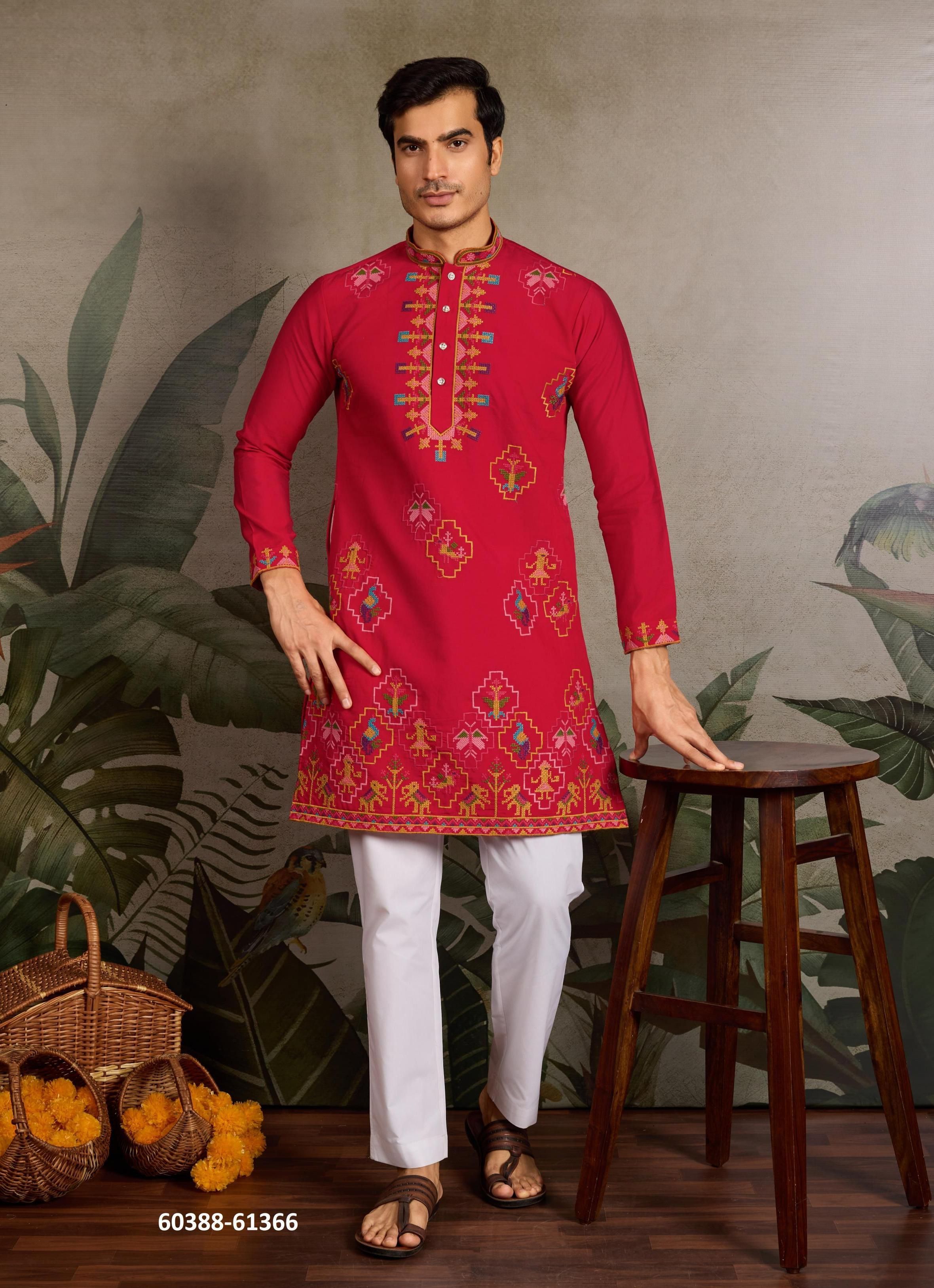 RAJWADI RAAS 1 - Catalog # 60388 (Set of 6 Men's Ethnic Wear) MADE IN INDIA BY AABHARAN