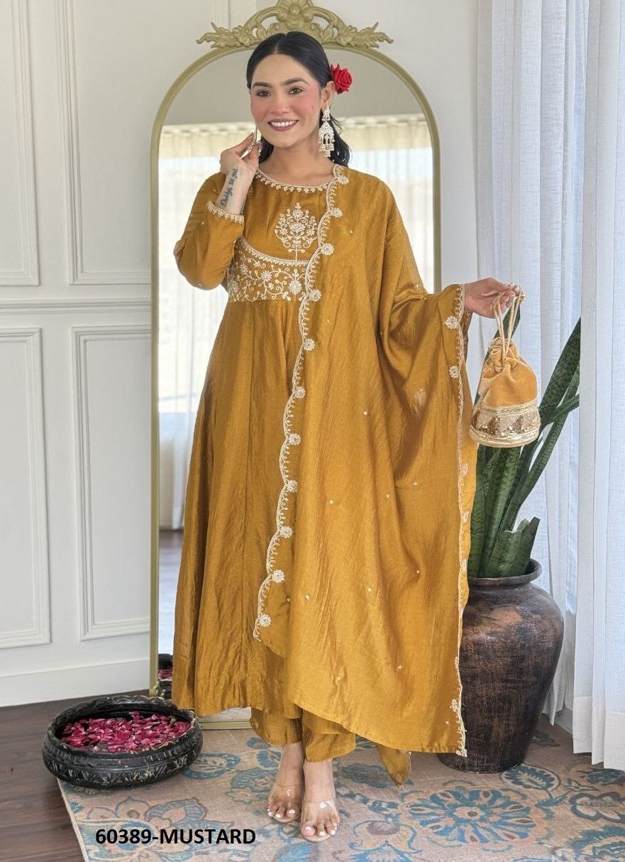 YASHVI - Catalog # 60389 (Set of 4 Readymade Salwar Suits) MADE IN INDIA BY AABHARAN