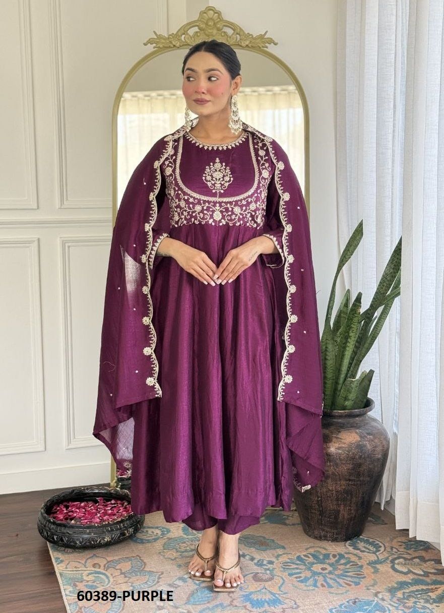 YASHVI - Catalog # 60389 (Set of 4 Readymade Salwar Suits) MADE IN INDIA BY AABHARAN
