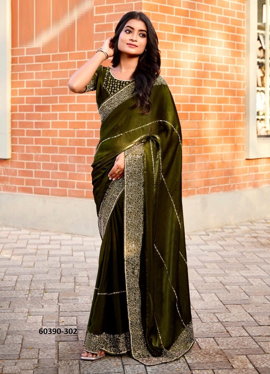 LANDMARK 3 - Catalog # 60390 (Set of 6 Sarees) MADE IN INDIA BY KASHVI CREATIONS