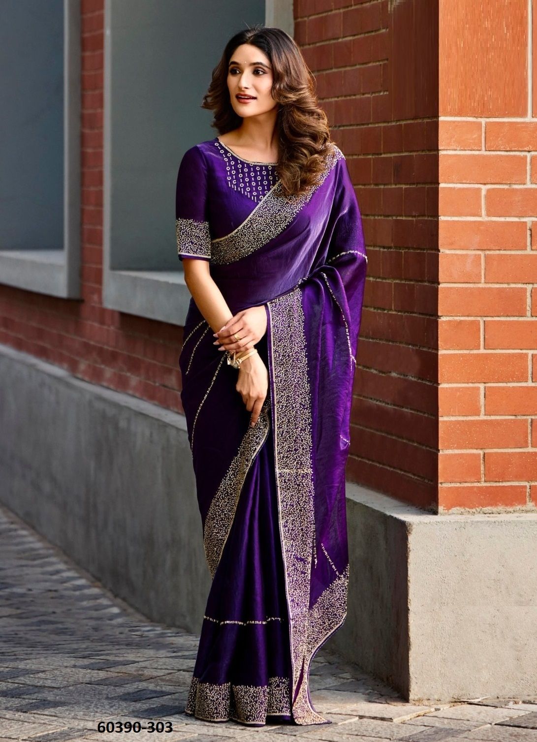LANDMARK 3 - Catalog # 60390 (Set of 6 Sarees) MADE IN INDIA BY KASHVI CREATIONS